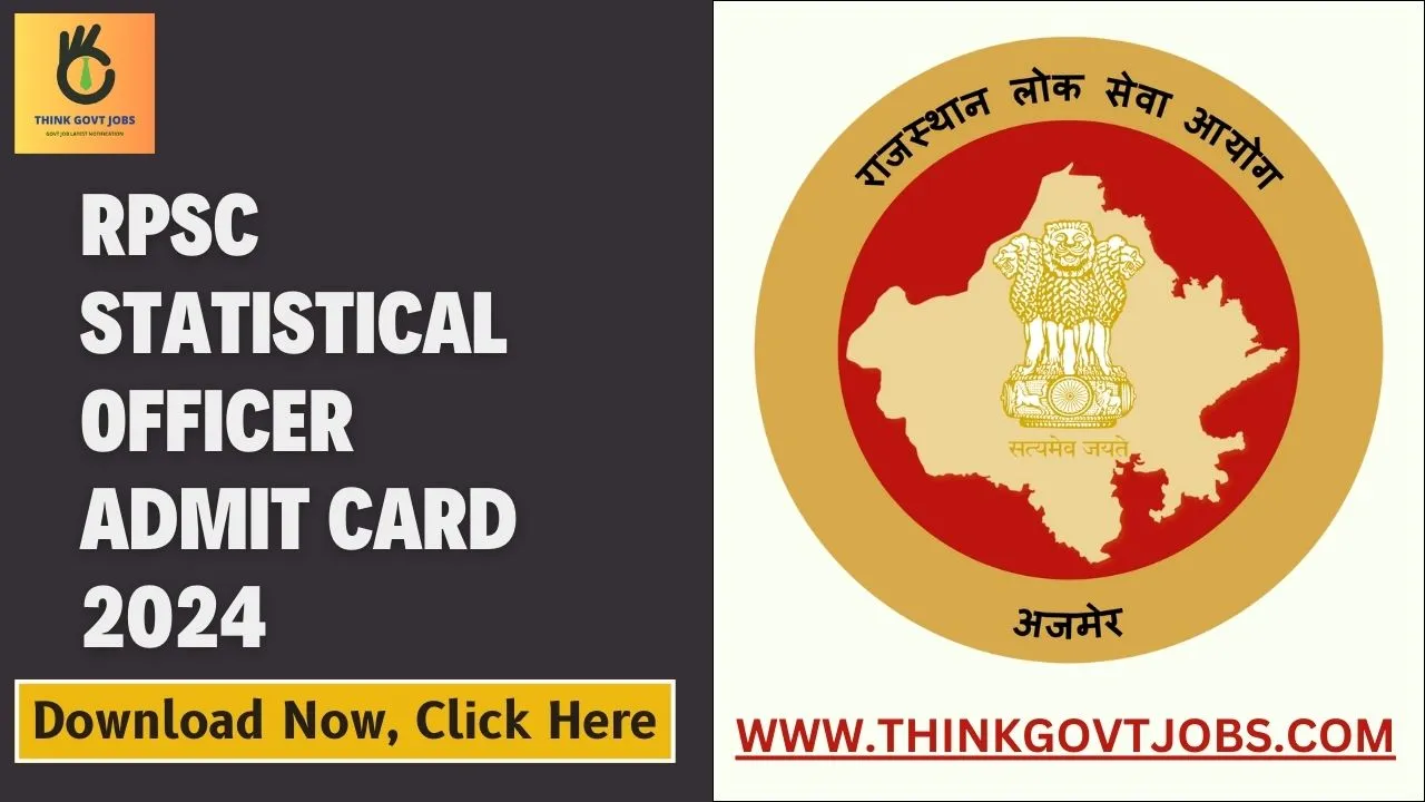 RPSC Statistical Officer Admit Card 2024