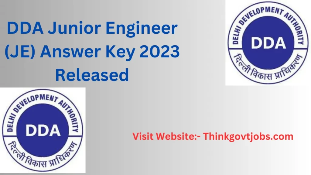 DDA Junior Engineer (JE) Answer Key 2023 Released