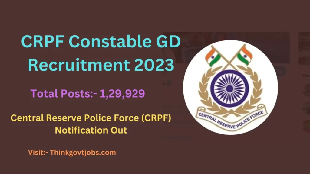 CRPF Constable GD Recruitment 2023