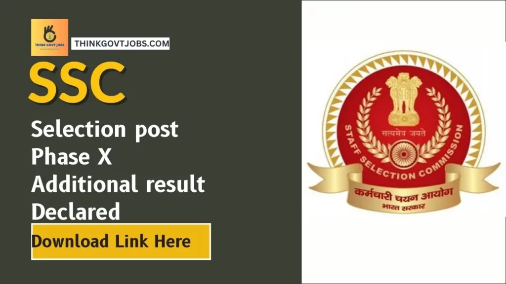 SSC Selection post Phase X Additional result