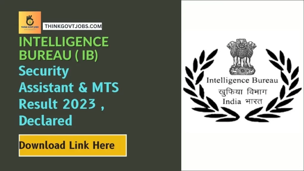 IB Security Assistant And MTS Result 2023