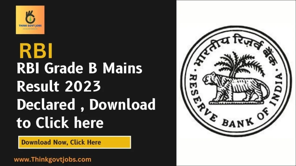 RBI Grade B Mains Result 2023 Declared