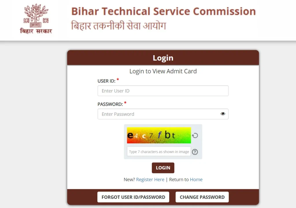 Bihar BTSC ITI Instructor Admit Card 2023