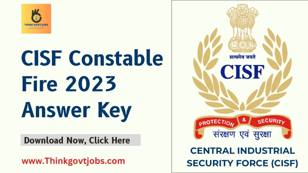 CISF Constable Fire 2023 Answer Key 