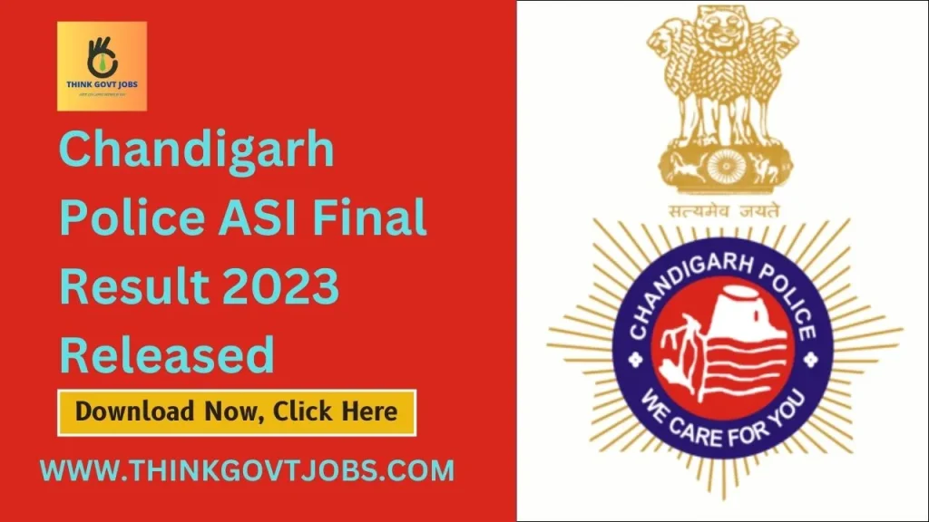 Chandigarh Police ASI Final Result 2023  Released