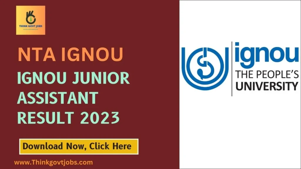 IGNOU Junior Assistant Result 2023