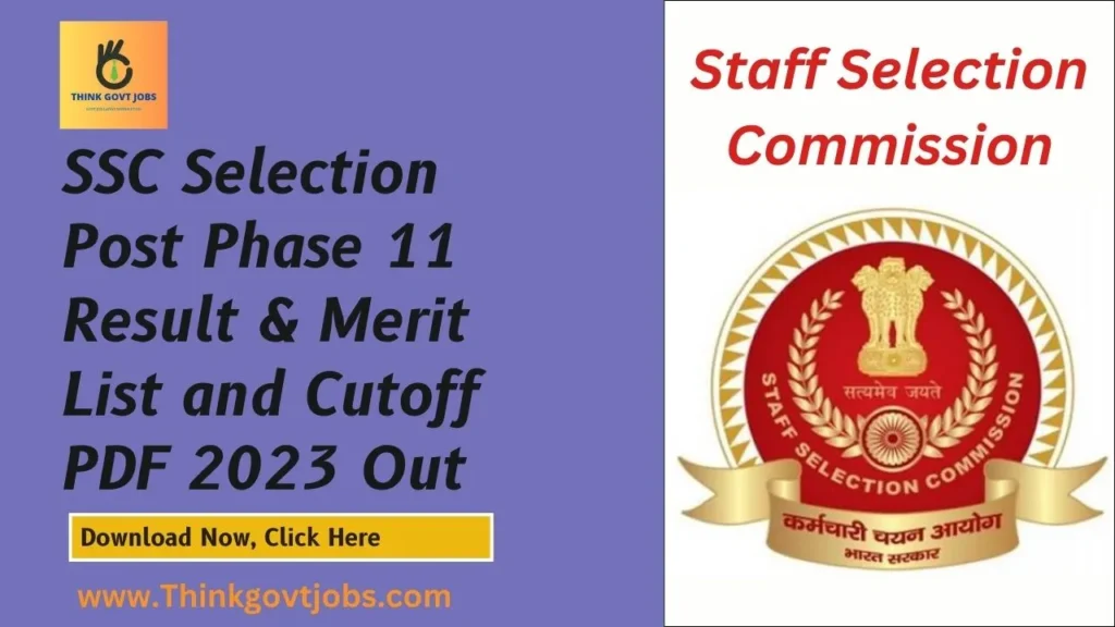 SSC Selection Post Phase 11 Result 2023 Out