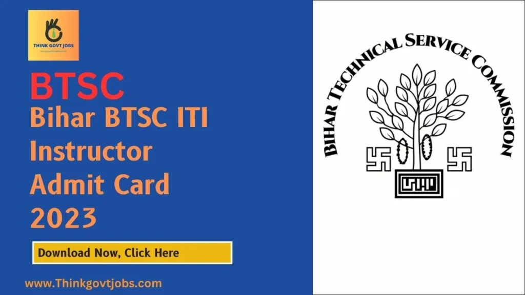 Bihar BTSC ITI Instructor Admit Card 2023