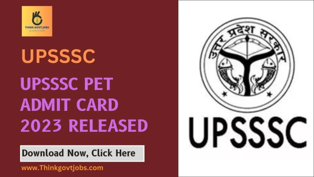UPSSSC PET Admit Card 2023 Released