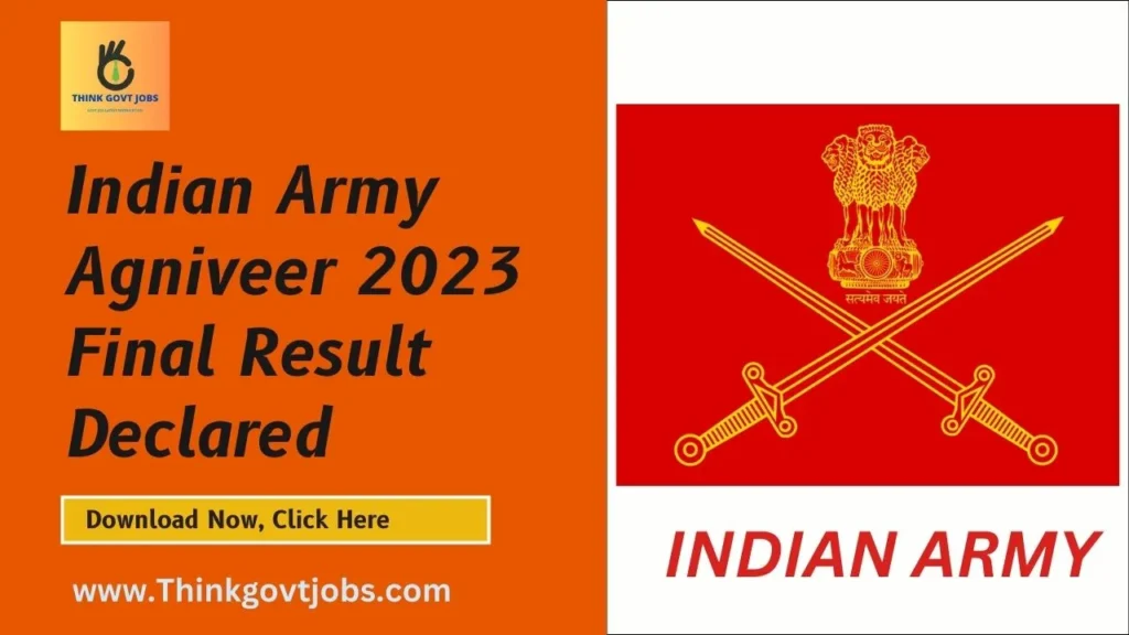 Indian Army Agniveer 2023 Final Result Declared