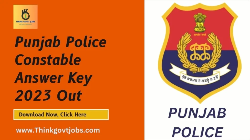 Punjab Police Constable Answer Key 2023 Out
