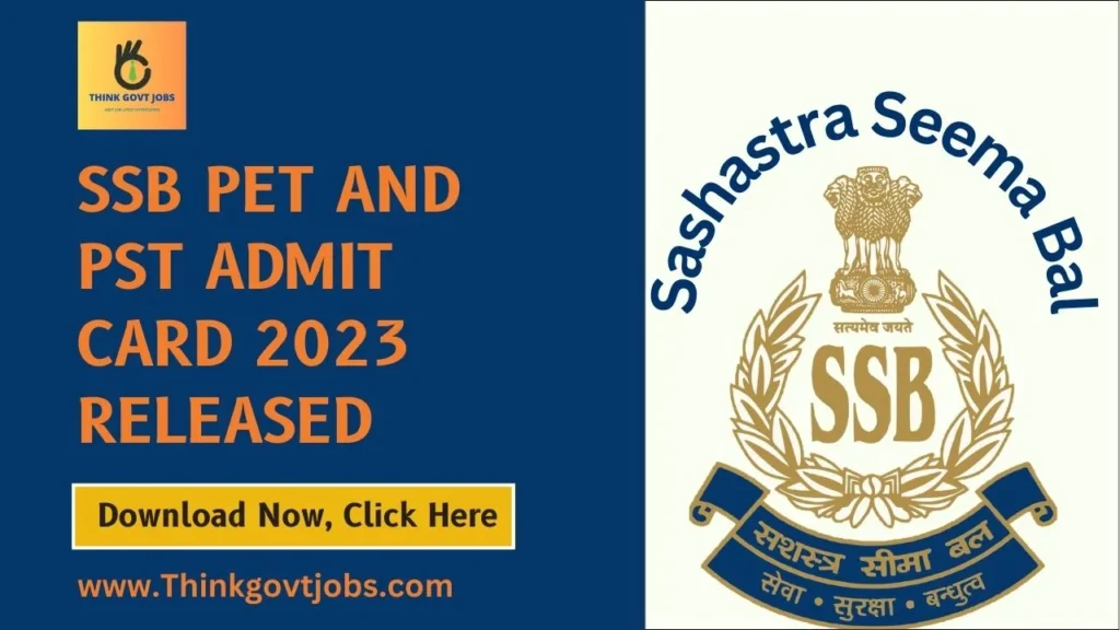 SSB PET And PST Admit card 2023 Released