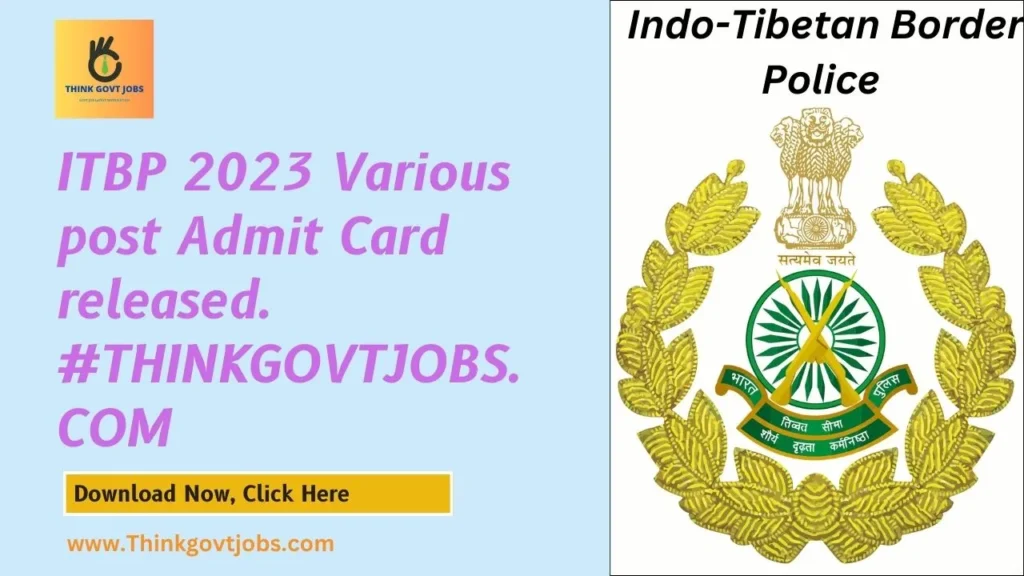 ITBP 2023 Admit Card released