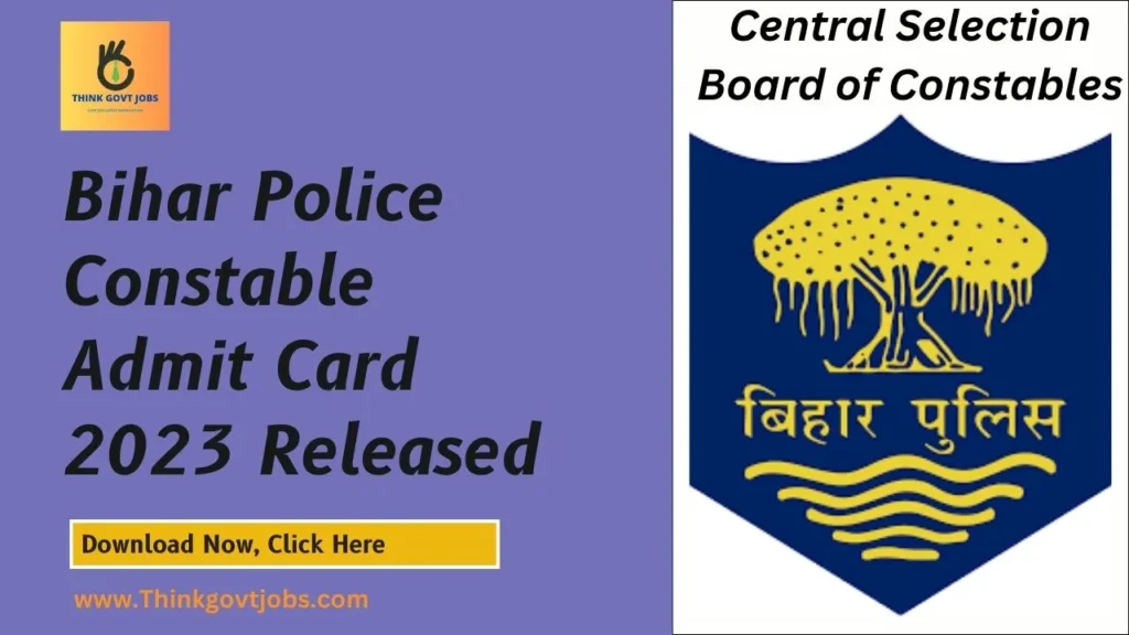 Bihar Police Constable Admit Card 2023 OUT