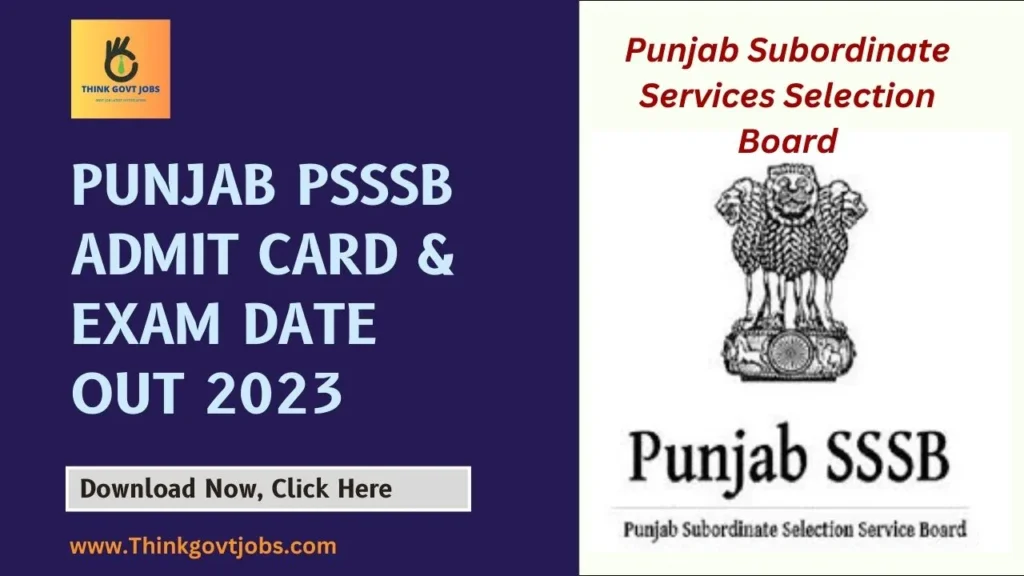 Punjab PSSSB Admit Card & Exam Date Out 2023
