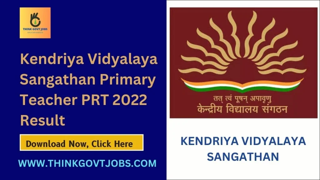 KVS Primary Teacher PRT 2022 Result