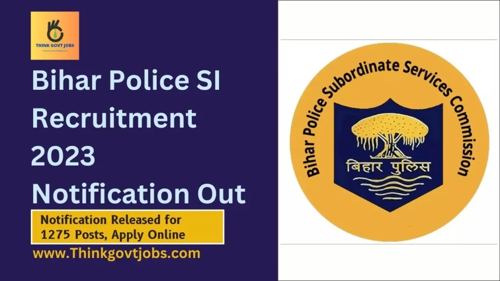 Bihar Police SI Recruitment 2023 Notification Out