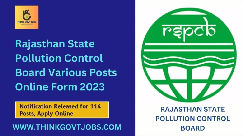 Rajasthan Pollution RSPCB Various Posts Online Form 2023,