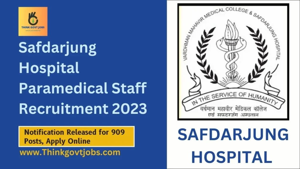 Safdarjung Hospital Paramedical Staff Recruitment 2023