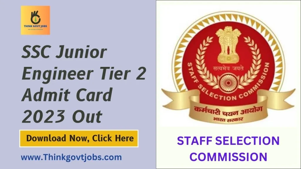 SSC Junior Engineer Tier 2 Admit Card 2023 Out