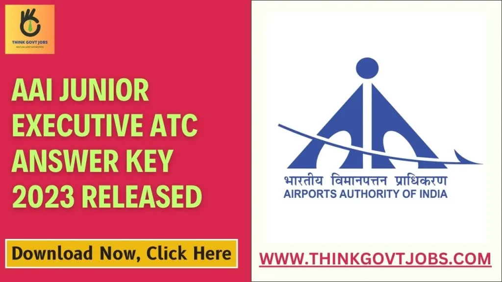 AAI Junior Executive ATC Answer Key 2023 Released