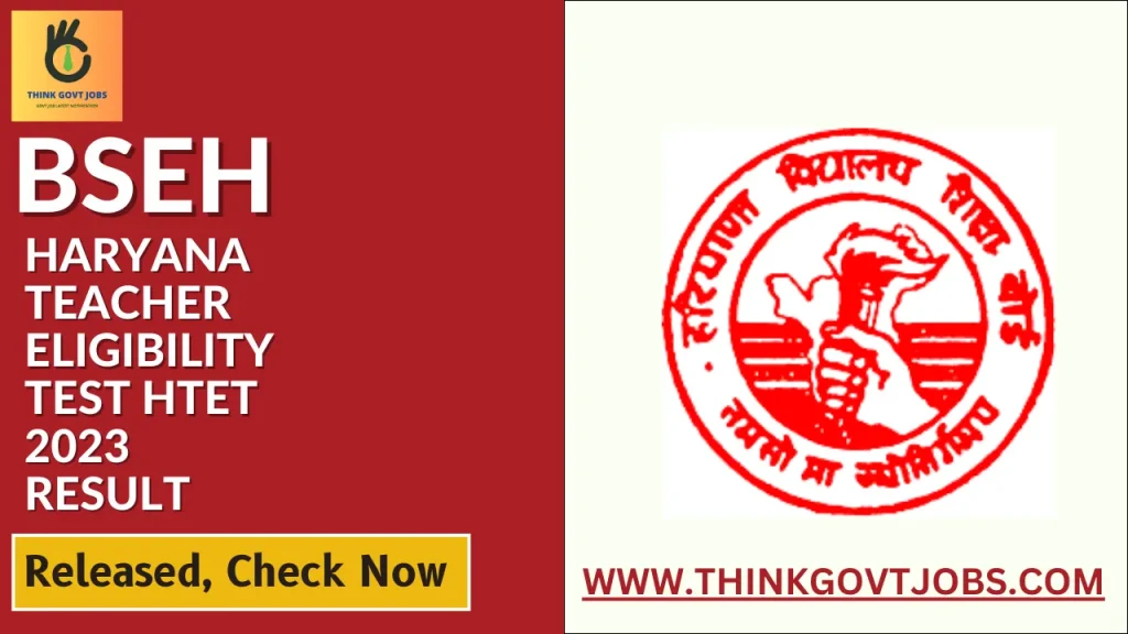 BSEH Haryana Teacher Eligibility Test HTET 2023 Result