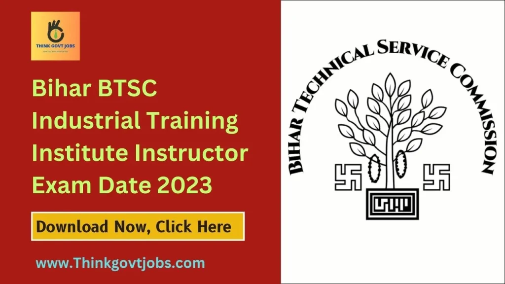 Bihar BTSC ITI Instructor Exam Date 2023