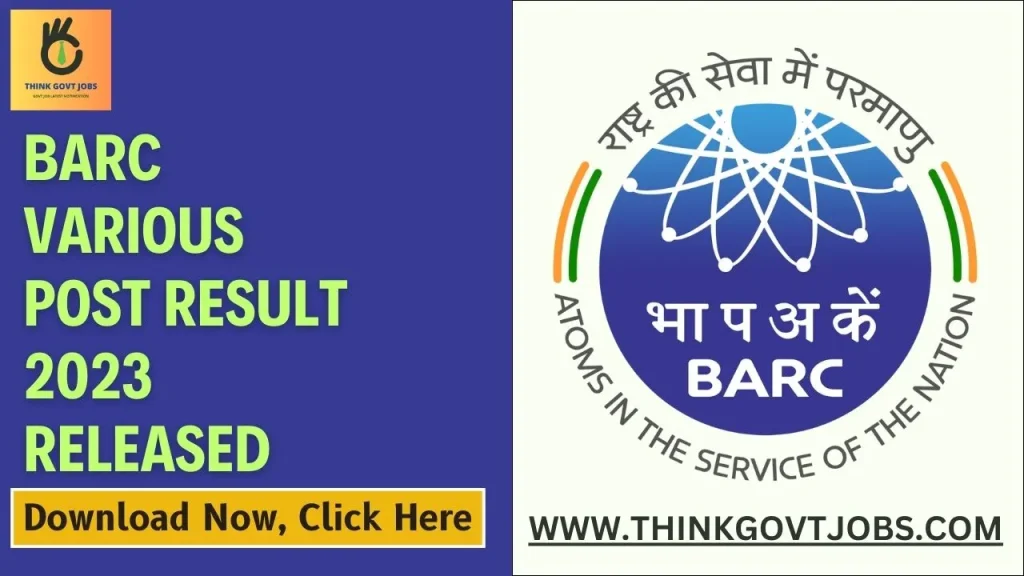 BARC Various Post Result 2023 Released