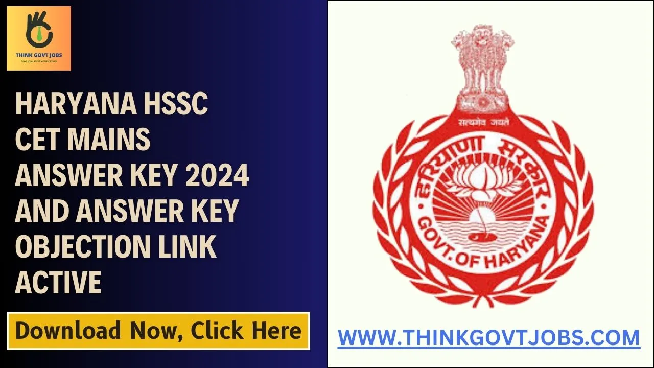 Haryana HSSC CET Mains Answer key 2024