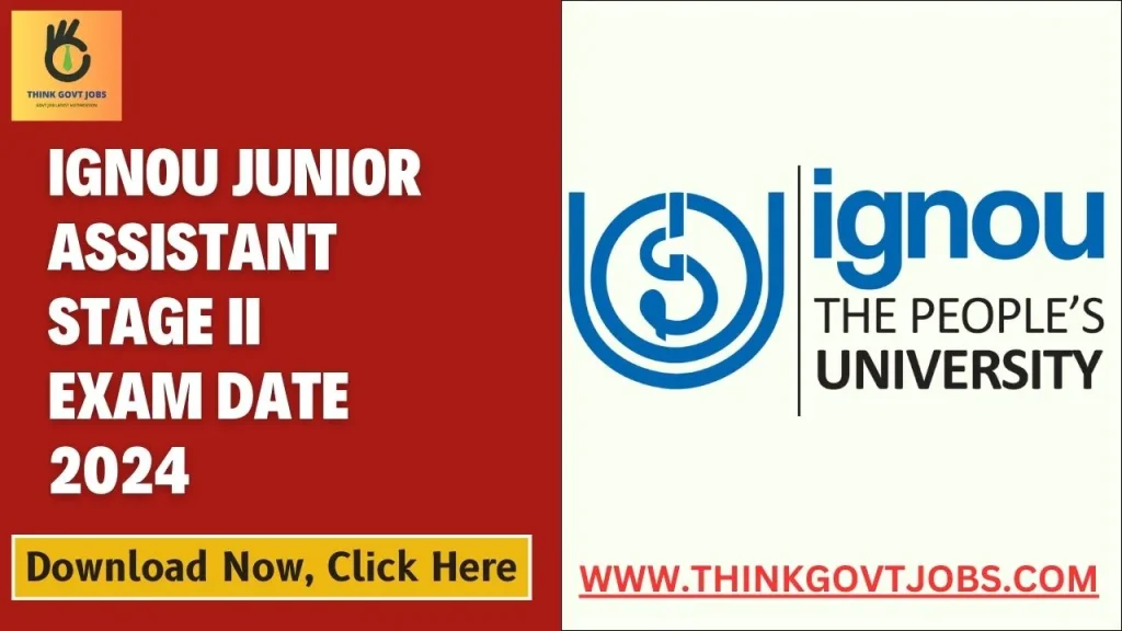 IGNOU Junior Assistant Stage II Exam Date 2024