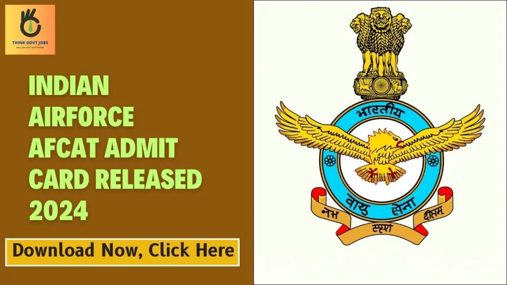 Indian Airforce AFCAT Admit Card Released 2024