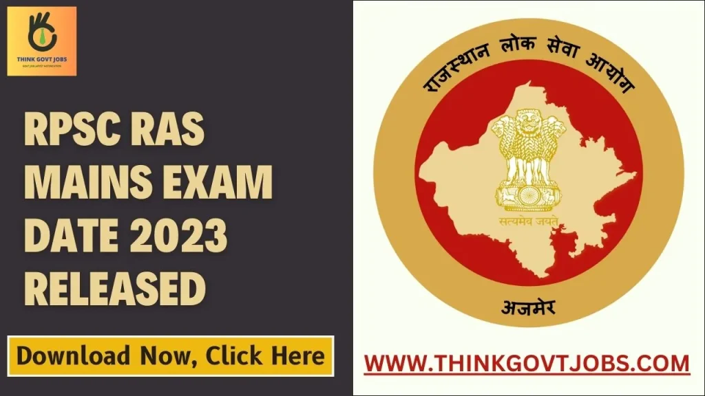 RPSC RAS Mains Exam Date 2023 Released