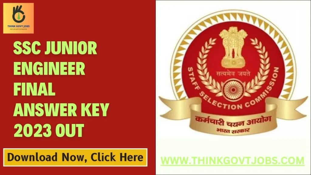 SSC Junior Engineer Final Answer Key 2023 Out