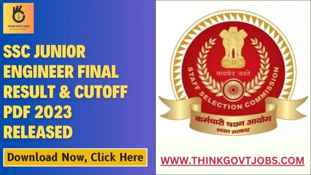 SSC Junior Engineer Final Result 2023 Out