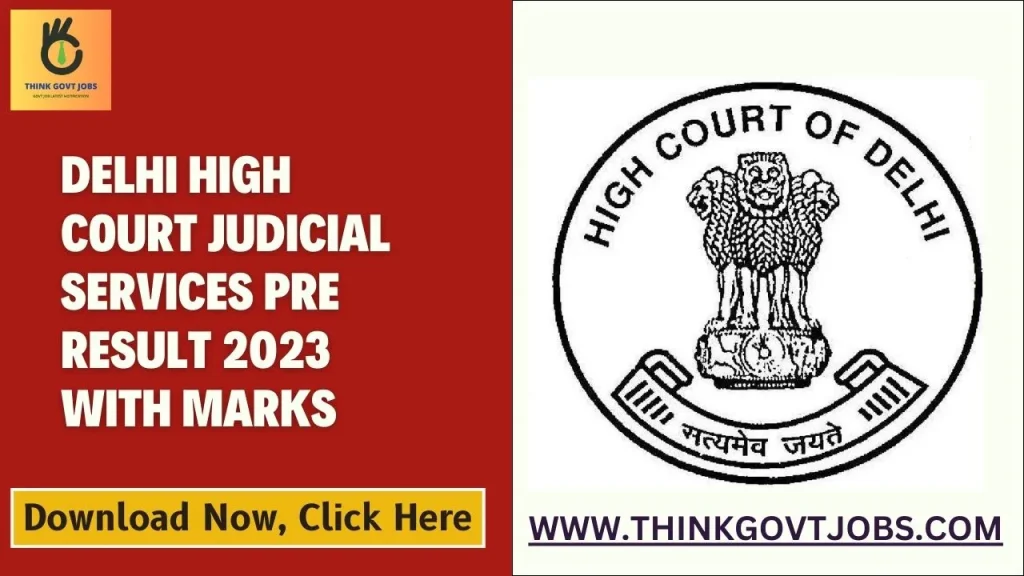 Delhi High Court Judicial Services Pre Result 2023