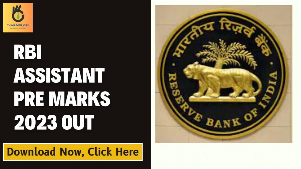 RBI Assistant Pre Marks 2023 Out