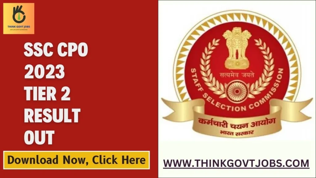 SSC CPO 2023 Tier 2 Result Out