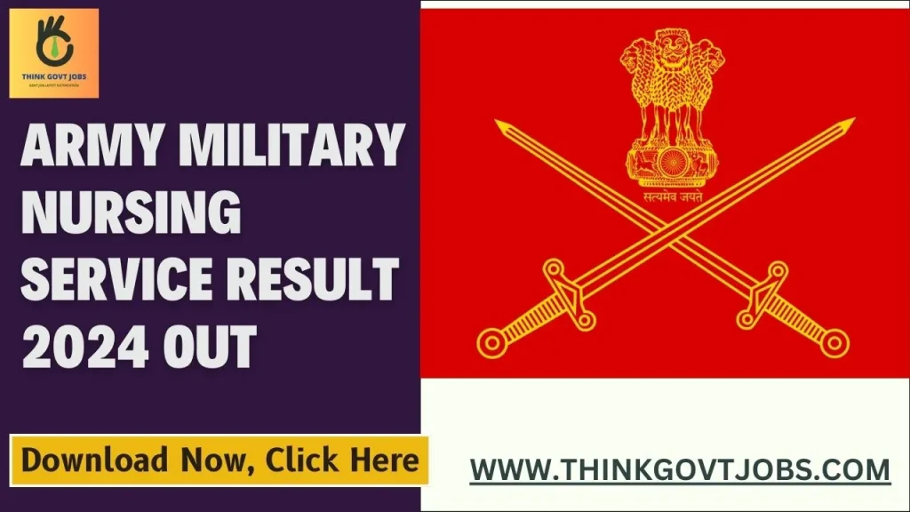 Army Military Nursing Service Result 2024 Out