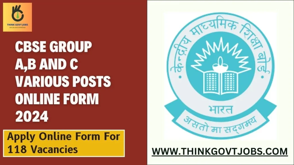 CBSE Various Posts Online Form 2024