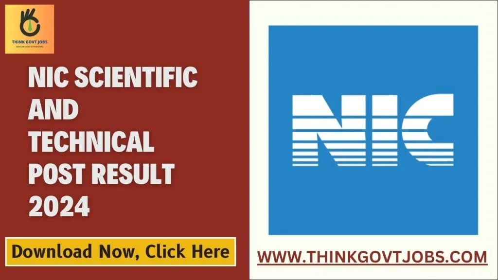 NIC Scientific and Technical Post Result 2024