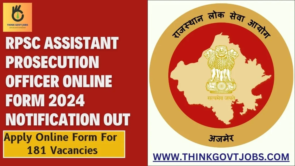 RPSC Assistant Prosecution Officer Vacancy 2024