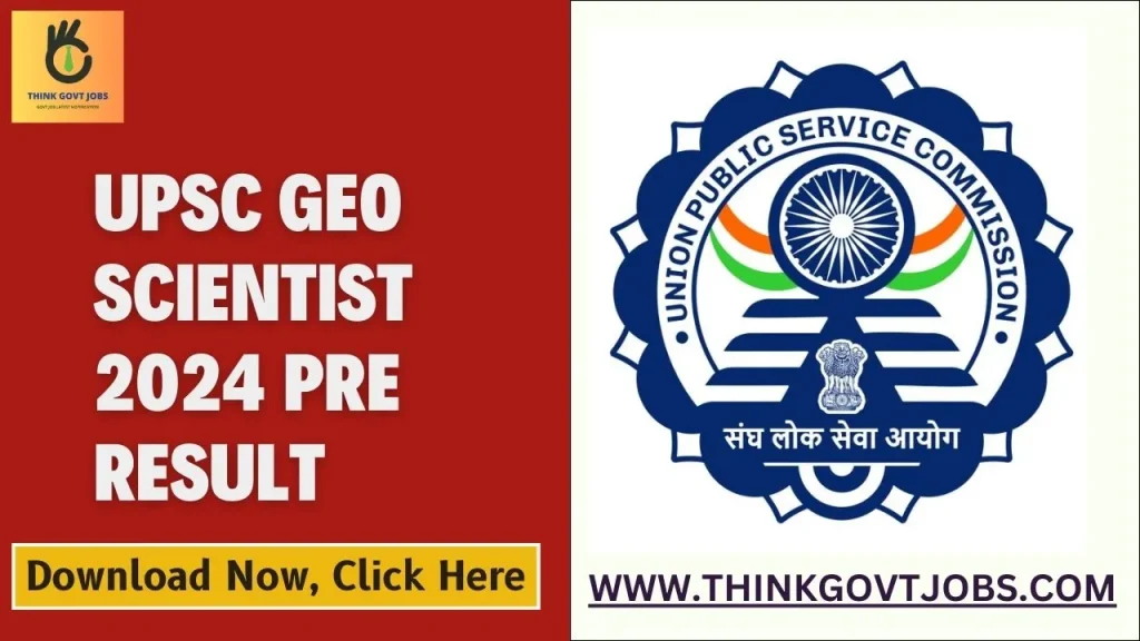 UPSC Geo Scientist 2024 Pre Result