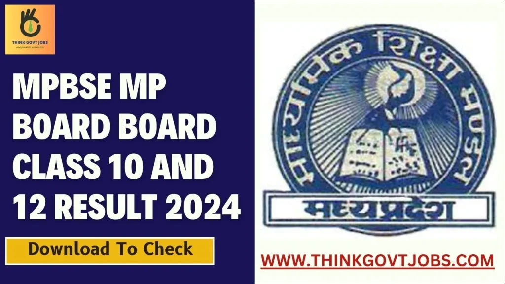 MPBSE MP Board Board Class 10 and 12 Result 2024