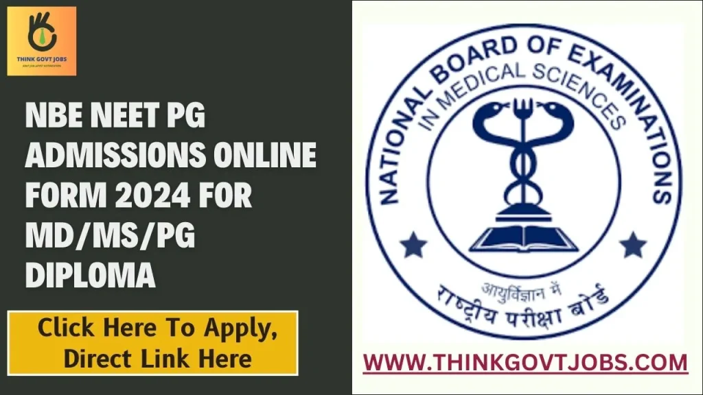 NBE NEET PG Admissions Online Form 2024