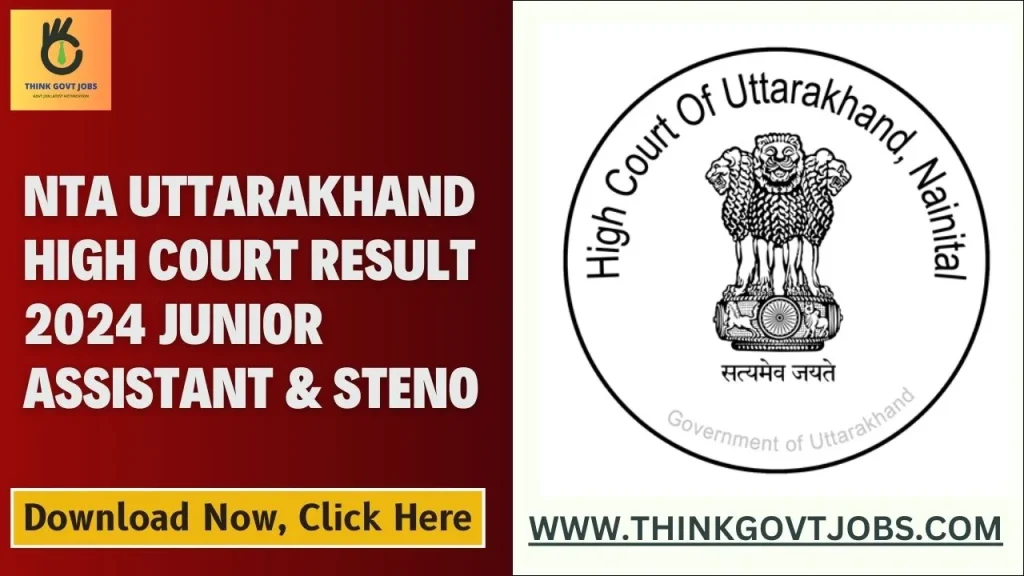 NTA Uttarakhand High Court Result 2024