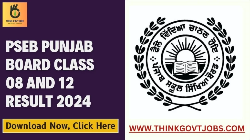 PSEB Punjab Board Class 08 and 12 Result 2024
