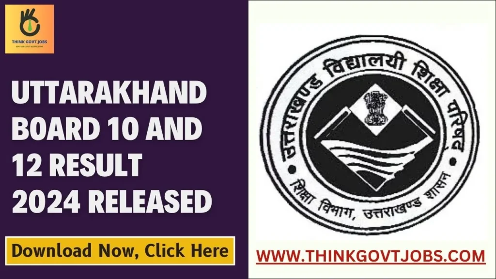 Uttarakhand Board 10 and 12 Result 2024