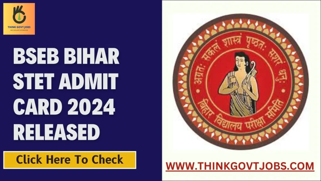 BSEB Bihar STET Admit Card 2024