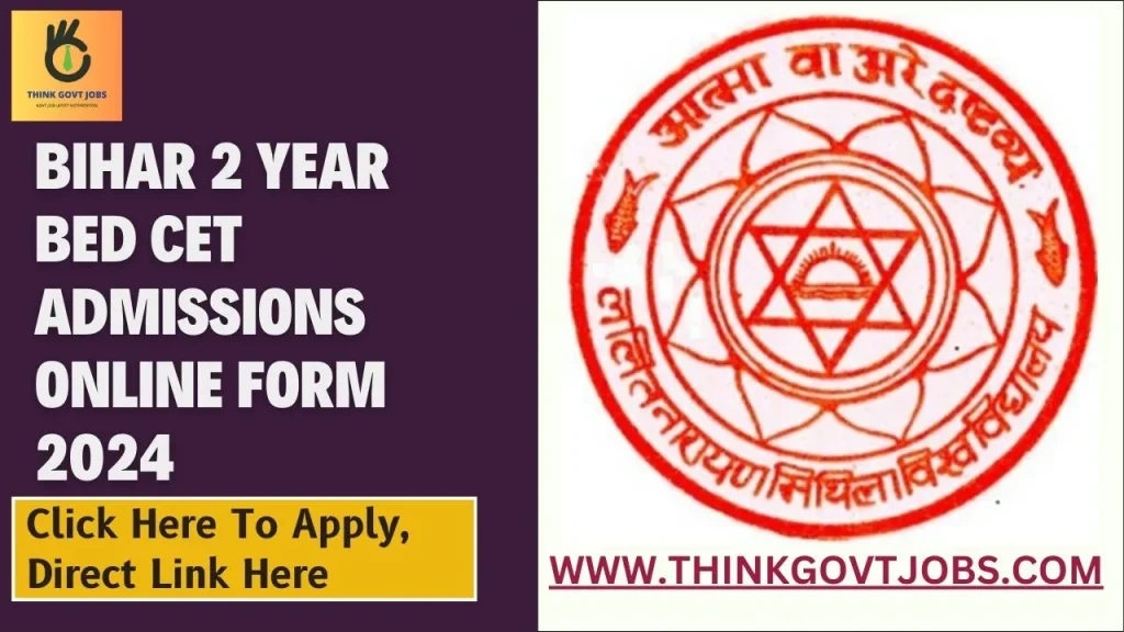 Bihar 2 Year BEd CET Admissions Online Form 2024