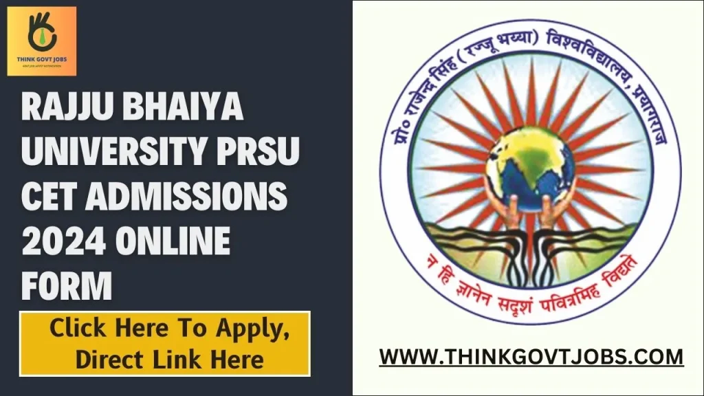 Rajju Bhaiya University PRSU CET Admissions 2024 Online Form